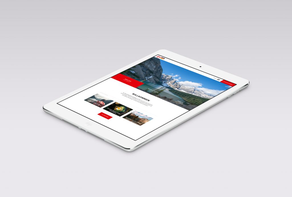Homepage optimiert für Tablet